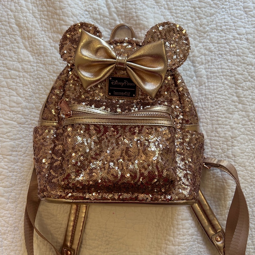 Loungefly Rose Gold Sequin Mini Backpack